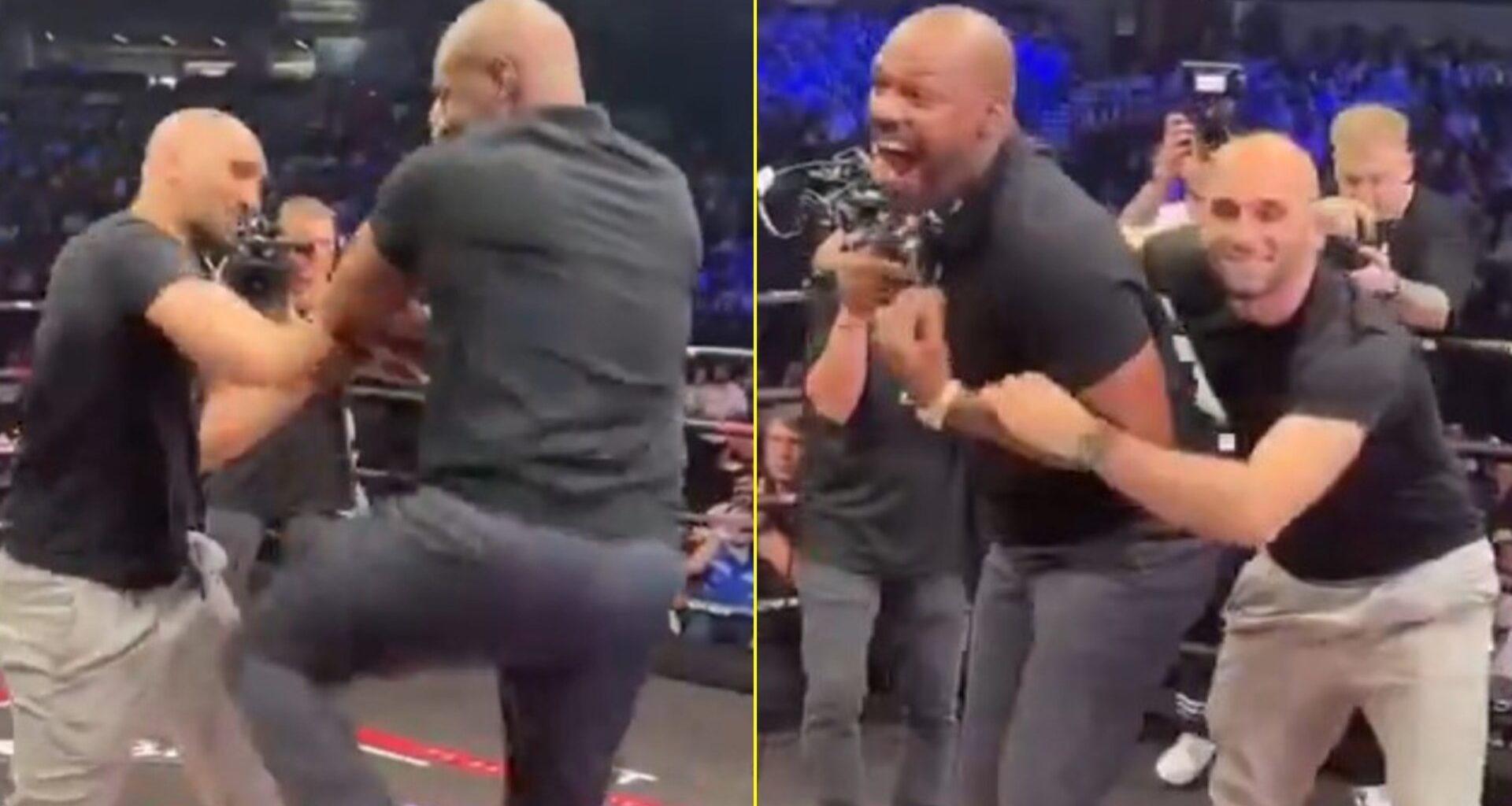 Jon Jones reunites with only fighter to KO him as pair jokingly spar in ring at event
