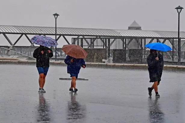 Rain on the Liverpool waterfront