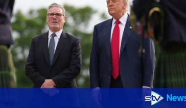 Trump in Scotland: Donald Trump arrives at Aberdeenshire golf course in helicopter