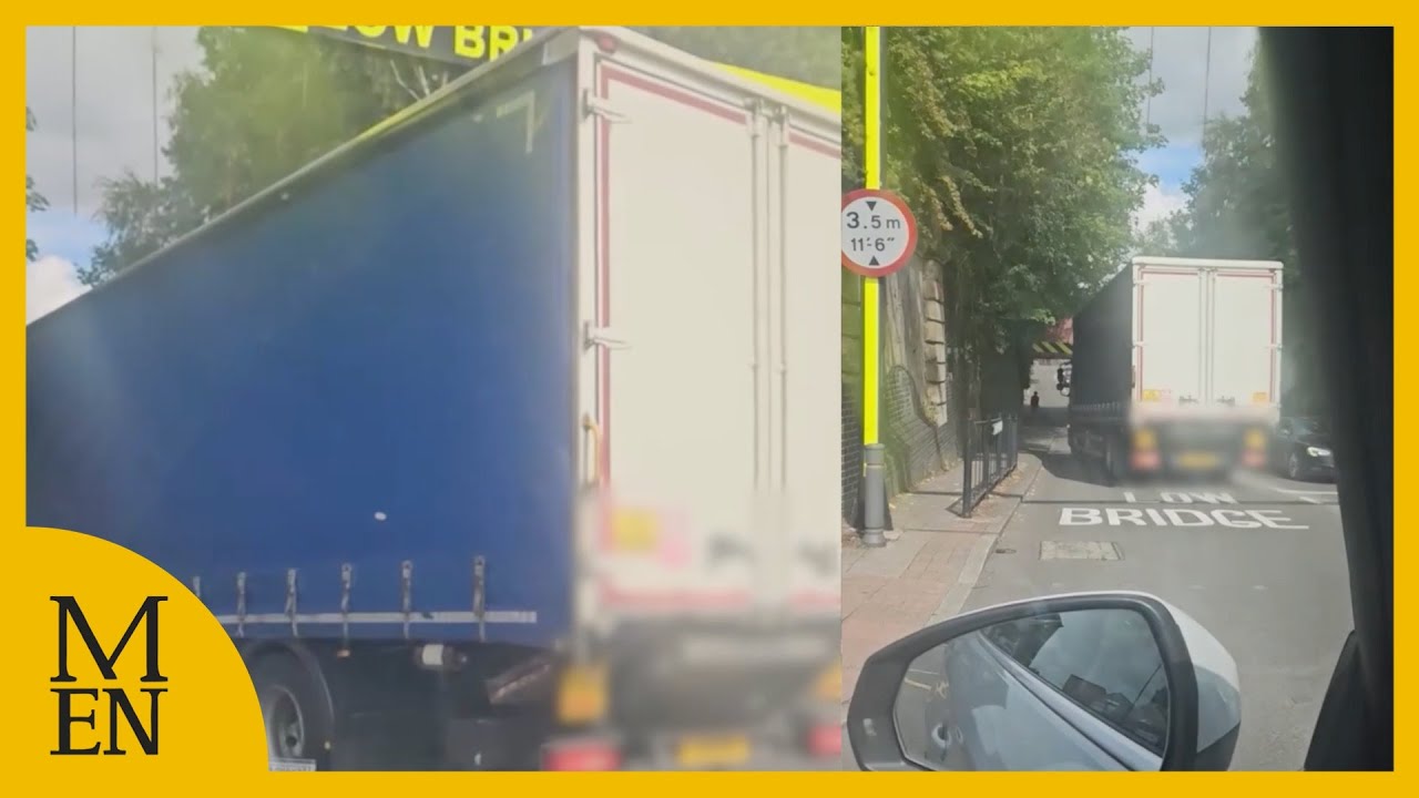 Truck has near miss at Salford bridge days after bus crash