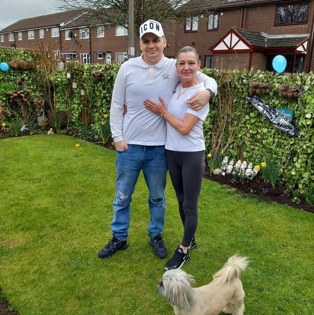 Lee pictured with his mum, Denise Harvey