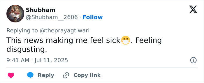 Tweet expressing outrage and feeling sick about the fatal shooting of a 25-year-old tennis pro by her father.