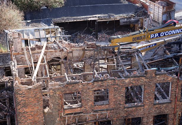 Latest images of the Hotspur Press demolition in Manchester City Centre  .