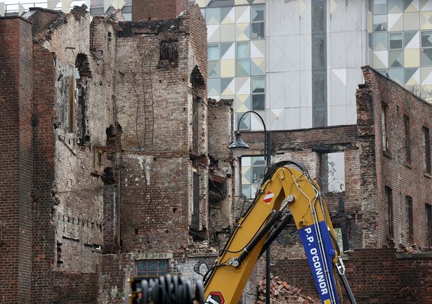 Demolition work at the Hotspur Press Building 