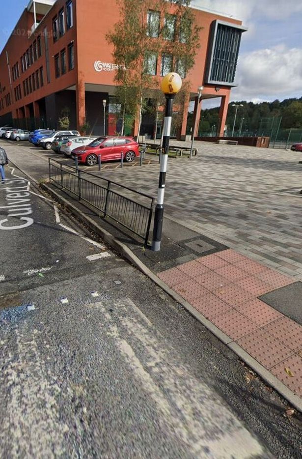 The zebra crossing outside Waterhead Academy where a 12-year-old Lexi was run over.