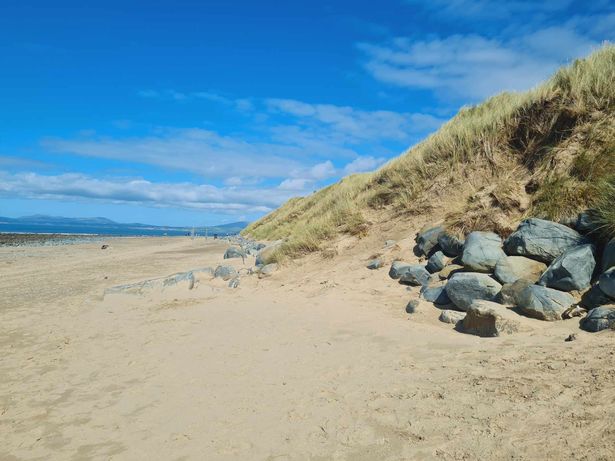 The main south beach at Shell Island near Llanbedr, Gwynedd