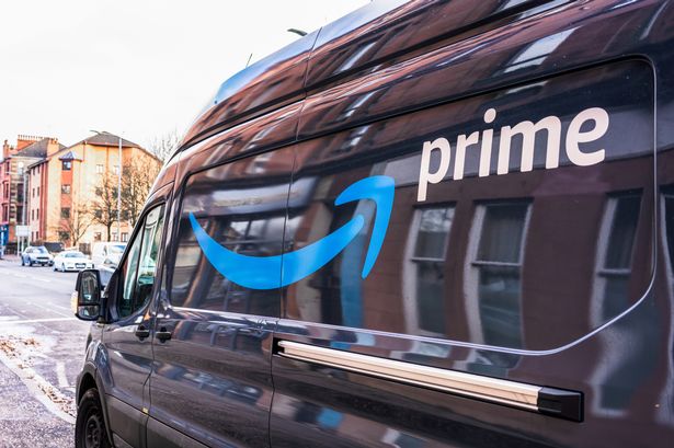 Glasgow, Scotland - The side of an Amazon Prime delivery van on a street in Partick, Glasgow.
