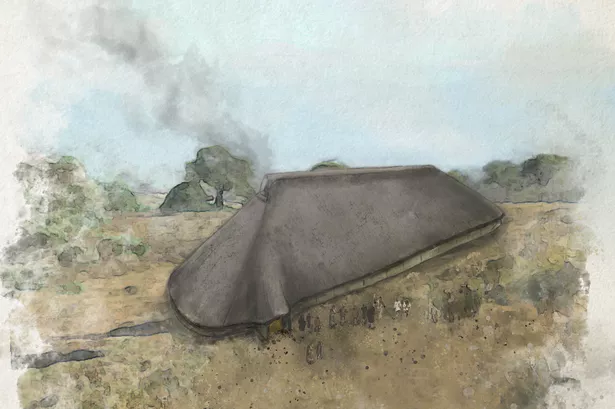An illustration showing how the hall might have looked
