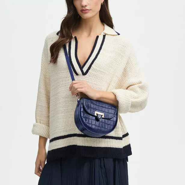 The Portobello Crossbody in Deep Shine Navy Croc now costs £198
