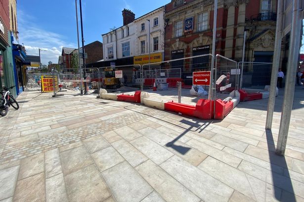 Works are still ongoing in Birkenhead, understood to be a year behind schedule.
