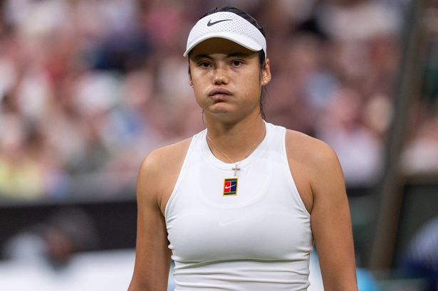 Emma Raducanu of Great Britain during his loss to Aryna Sabalenka