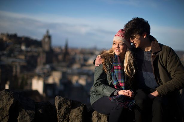 A picture of a couple in Edinburgh