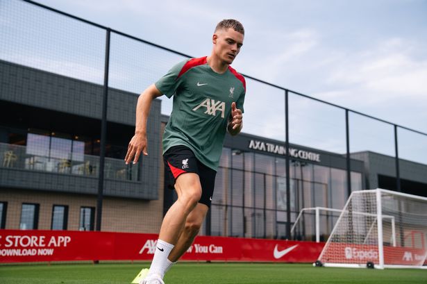 Florian Wirtz pictured being put his paces after his signing from Bayer Leverkusen was announced last month