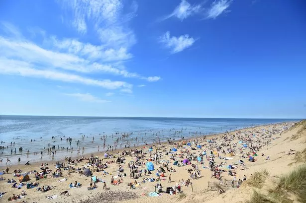 The car parks at Formby beach were filling up as early as 9am today