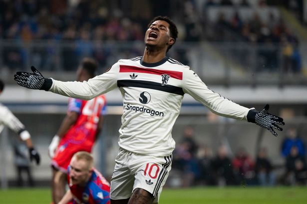 Marcus Rashford looks frustrated in his last appearance for Manchester United against FC Viktoria Plzen