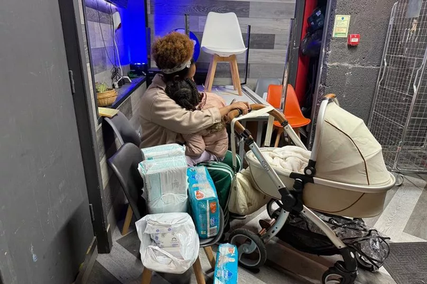 The woman arrived at the HPS night shelter on Glassford Street with her 6-year-old and 7-month-old