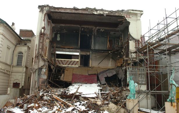 The remains of The Grand Hotel in New Brighton being demolished, 00s