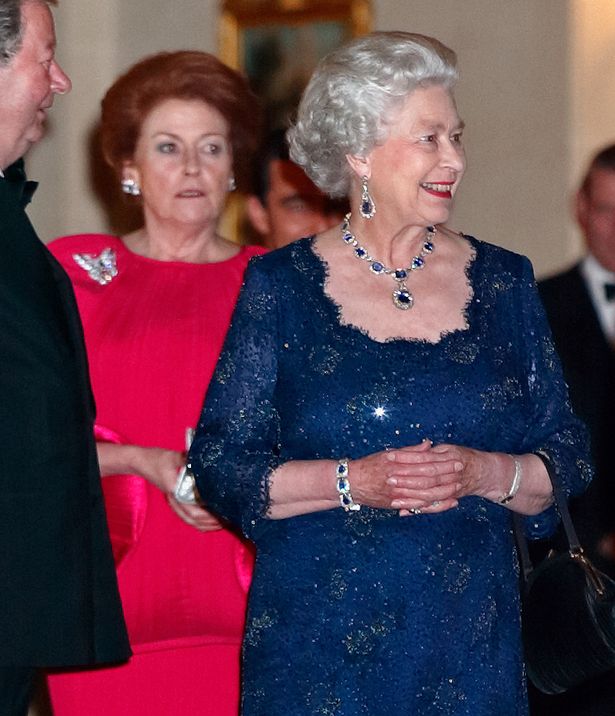 The late Queen with her cousin and close confidant Lady Anson 