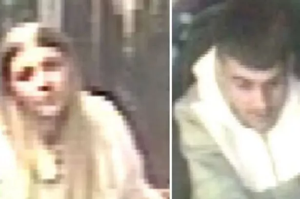 CCTV of two people police want to speak to