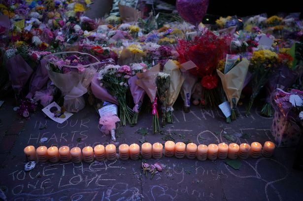 Floral tributes in Manchester following the bombing
