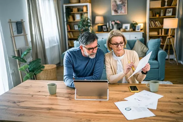 A couple looking at their finances