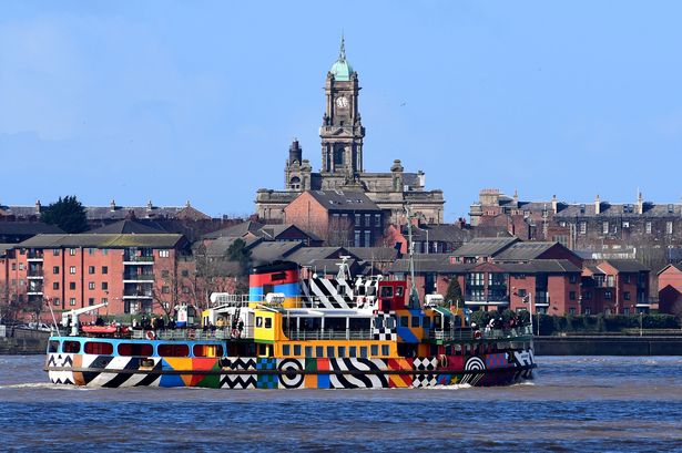 A Mersey Ferry sails the river