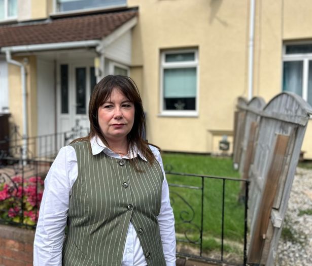 Anneliese Midgley in front of her former family home in Stockbridge Village 