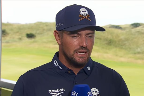 Bryson DeChambeau speaking in an interview at the Open