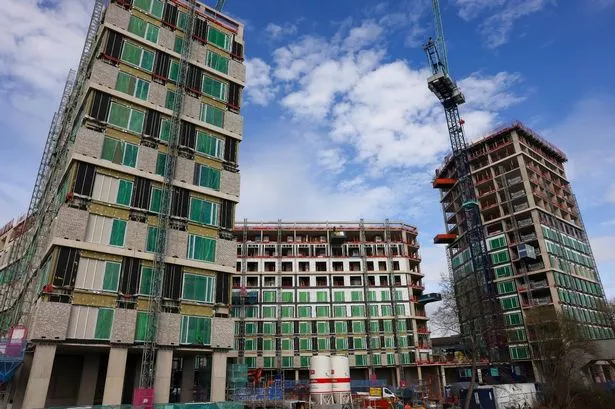 The purpose built student accommodation taking shape next to the St Philips Causeway flyover in Bristol