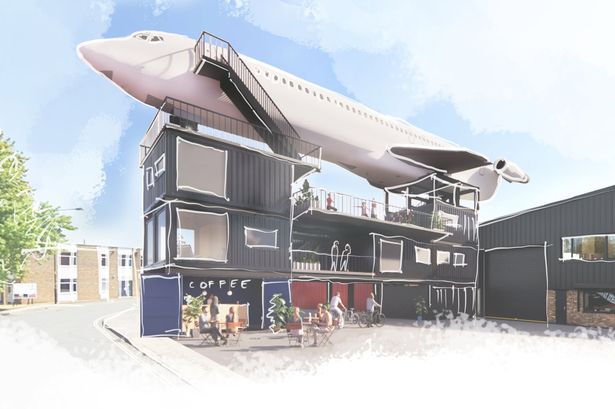 Artist's impression of 'Ground Force', the second plane proposed to 'land' in Brislington, brought by businessman Johnny Palmer
