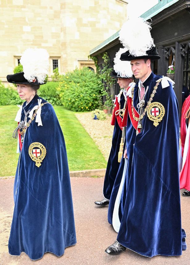 Prince William walked in the procession with Princess Anne and Prince Edward during the Order of the Garter Service at Windsor Castle in June 2024