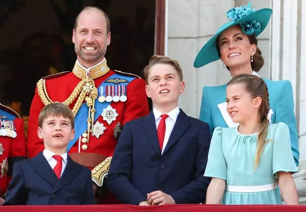 Prince William with his family at the Trooping the Colour