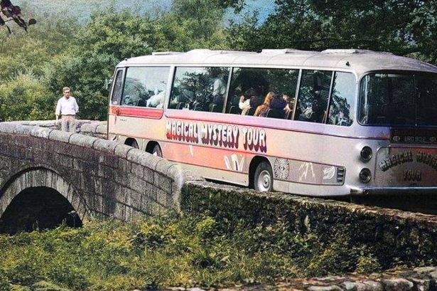 The Beatles were heading for Widecombe-in-the Moor in their Magical Mystery tour bus when it got stuck on this narrow bridge on the edge of Dartmoor