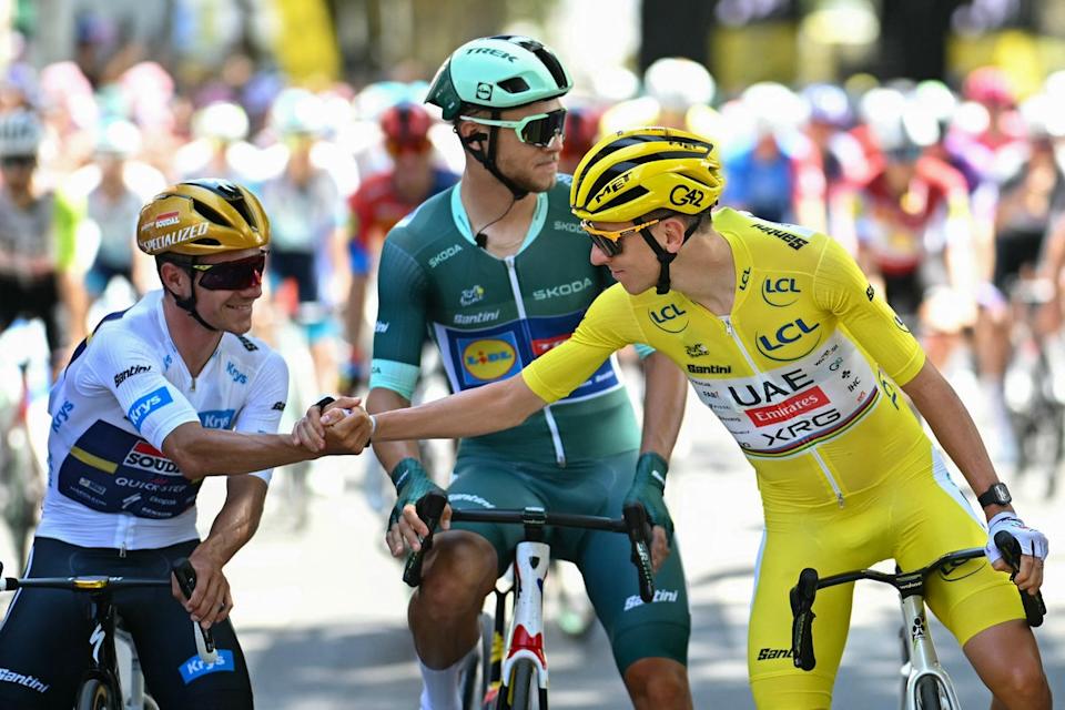 Evenepoel looks ‘best of the rest’ at the point of the first rest day (AFP via Getty Images)