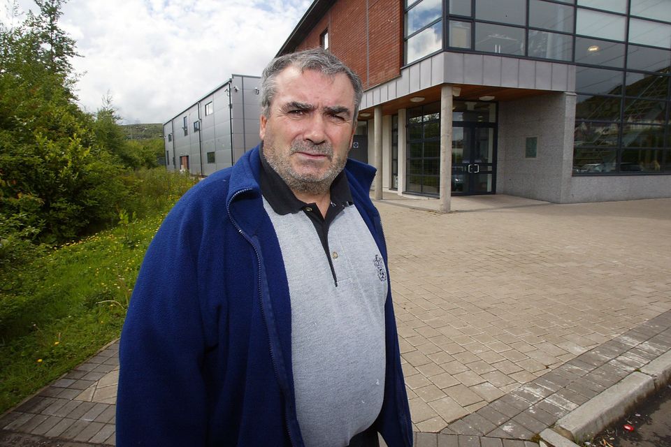 Freddie Scappaticci, who is widely believed to be the IRA agent known as Stakeknife, outside the offices of the Andersonstown News in west Belfast in 2003 (PA)