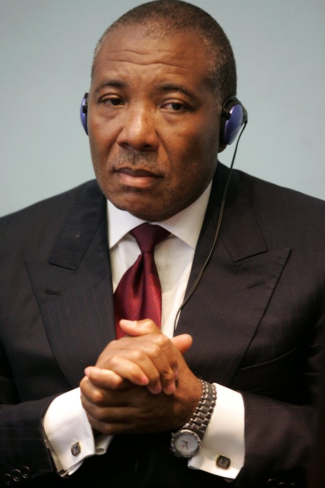 Charles Taylor, former Liberian president, at the Special Court in Freetown.