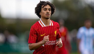 KIRKBY, ENGLAND - Saturday, August 24, 2024: Liverpool's Kareem Ahmed during the Under-18's Premier League North match between Liverpool FC Under-18's and Middlesbrough FC Under-18's at the Liverpool Academy. Middlesbrough won 3-2. (Photo by David Rawcliffe/Propaganda)