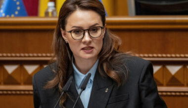 A newly appointed Ukrainian Prime Minister Yulia Svyrydenko attends a session of Ukrainian parliament in Kyiv