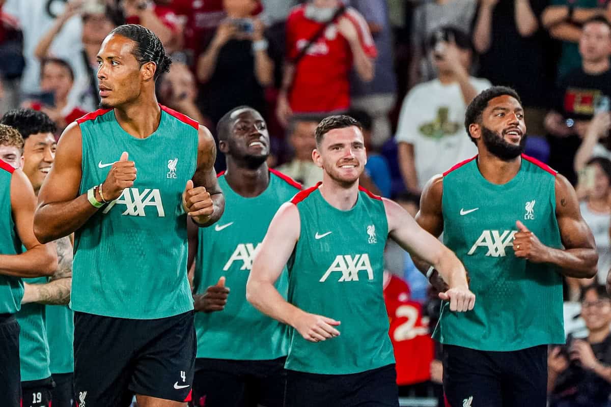 HONG KONG - Thursday, July 24, 2025: Liverpool's captain Virgil van Dijk during a training session at the Kai Tak Stadium in Hong Kong ahead of the Hong Kong Football Festival 2025 pre-season tournament, on Day Four of the club's Asia Tour. (Photo by Hong Kong Festival of Football)