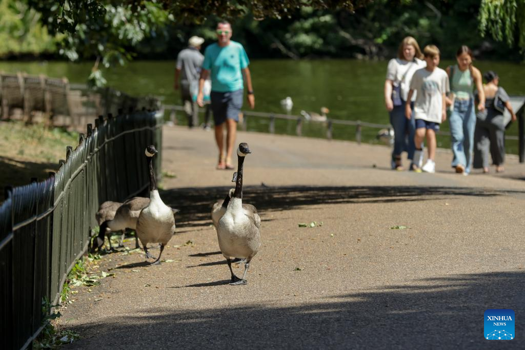 Heatwave continues in London-Xinhua