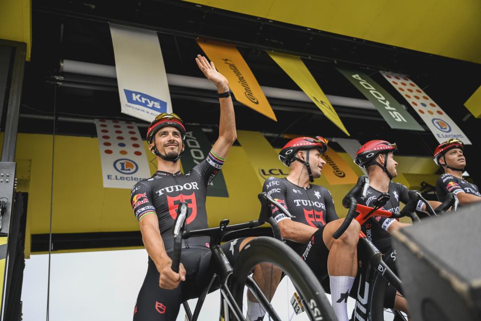 Julian Alaphilippe and Tudor Pro Cycling, stage one, 2025 Tour de France