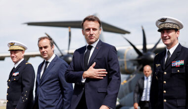 President Emmanuel Macron visits the Paris air show