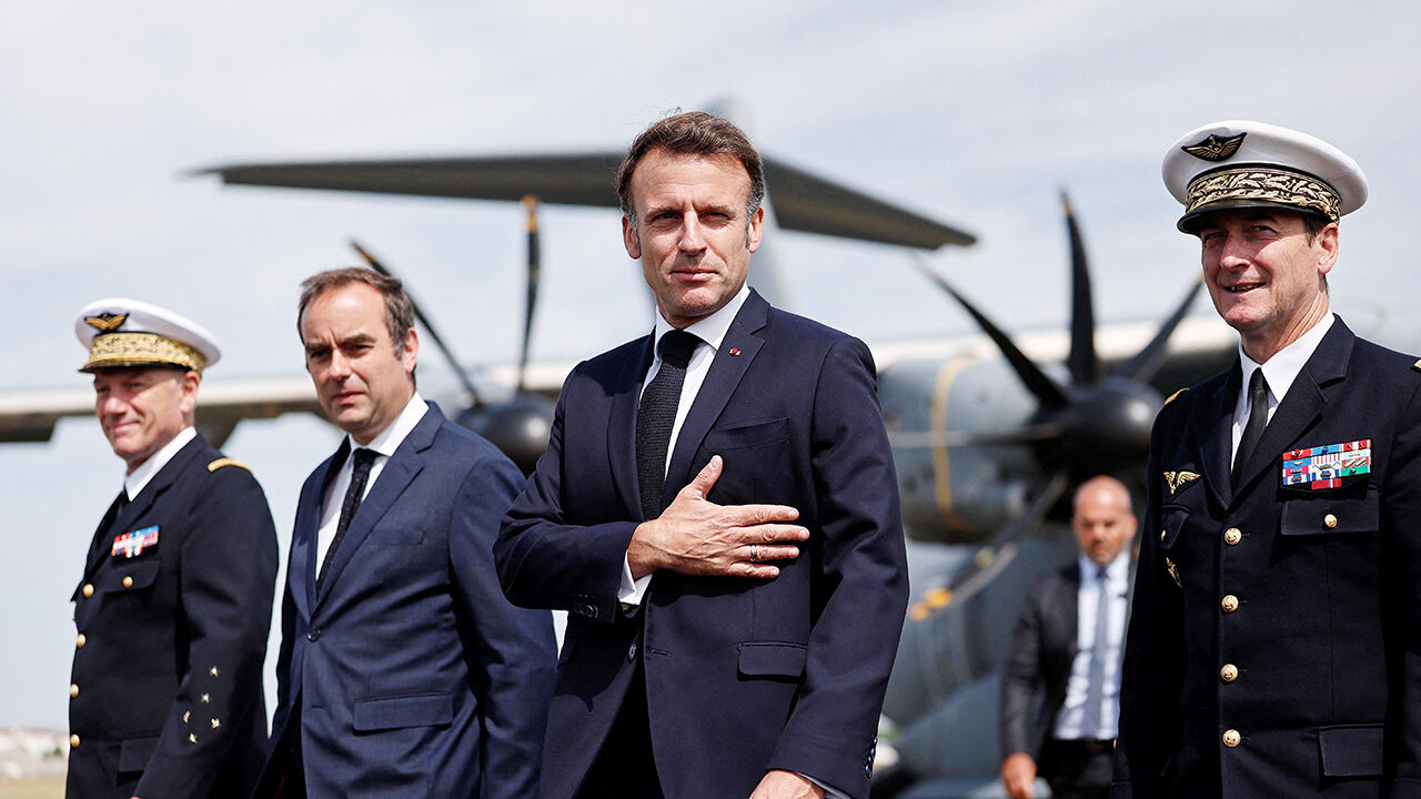 President Emmanuel Macron visits the Paris air show