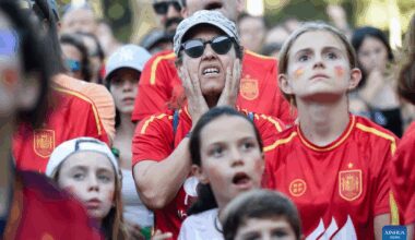 Fans of Spain watch live screening of UEFA Women's Euro 2025 final match between England and Spain-Xinhua