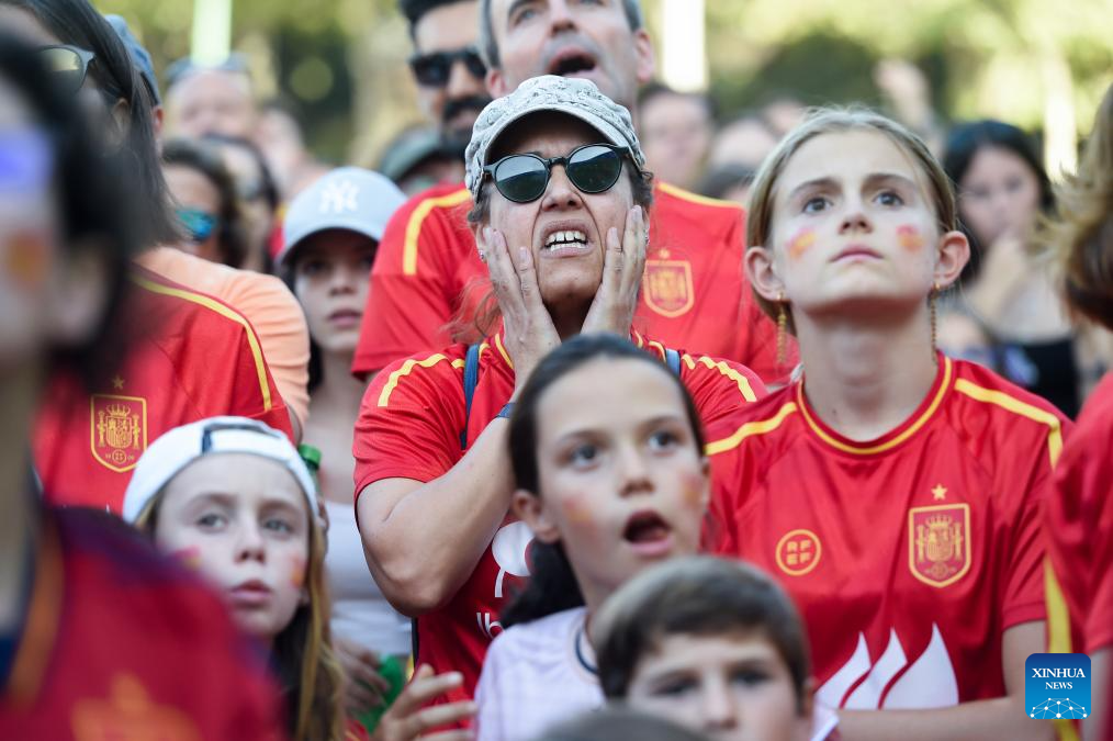 Fans of Spain watch live screening of UEFA Women's Euro 2025 final match between England and Spain-Xinhua
