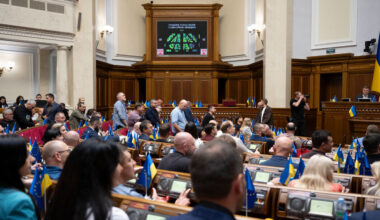 Ukrainian lawmakers vote on a bill in Ukraine's parliament to replace a law that curbed the powers of anti-graft bodies in Kyiv, Ukraine.
