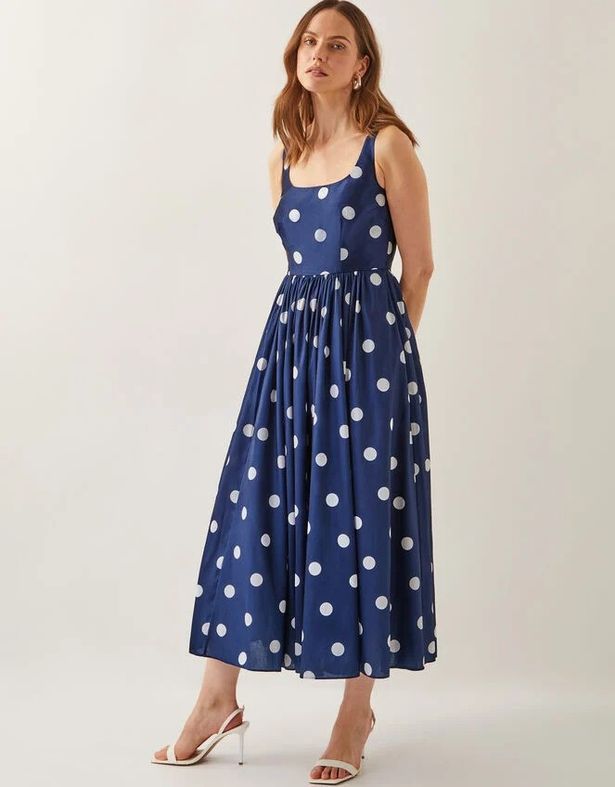 Sicily Fit and Flare Midi Dress Blue