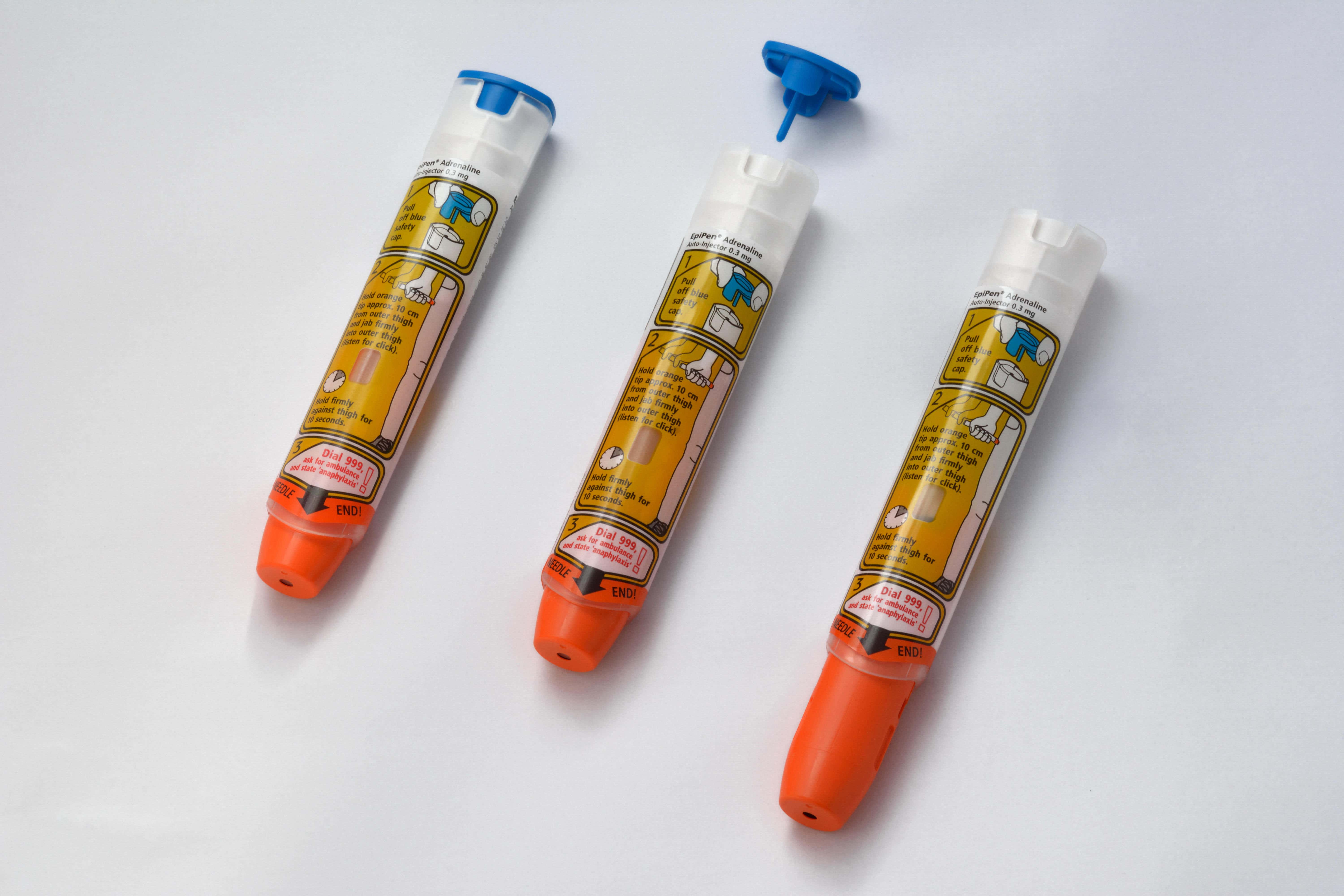 Epi-pens, or adrenaline auto-injectors, had been used to anaphylaxis