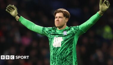 Bailey Peacock-Farrell in action for Birmingham City