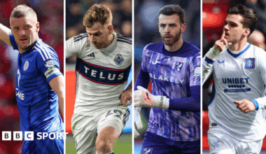 Jamie Vardy, Stuart Armstrong, Angus Gunn and Ianis Hagi